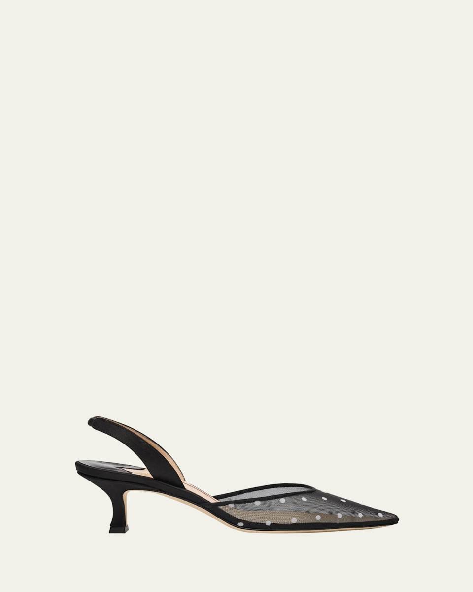 Carolyne Polka-Dot Mesh Pumps